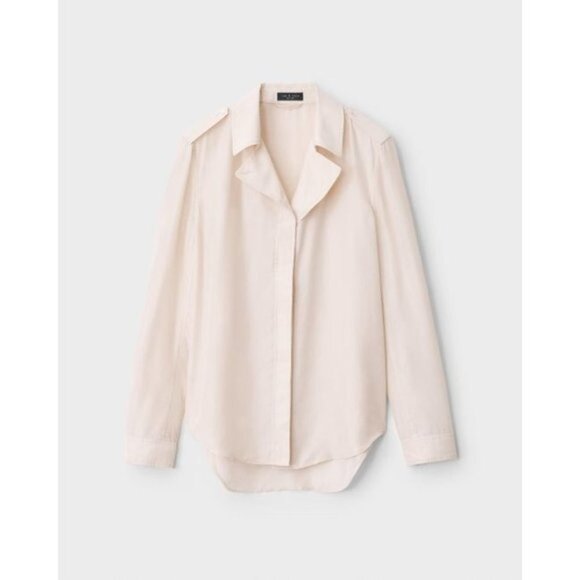 Rag & Bone Women's White Field Silk Blouse Classic Fit Top Size XS - Picture 3 of 12